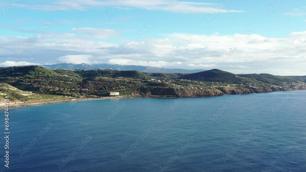 survol de la côte ouest de la Sardaigne à Bosa survol de la côte ouest de la Sardaigne à Bosa