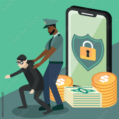 Security guard capture stealer from digital money robbery 