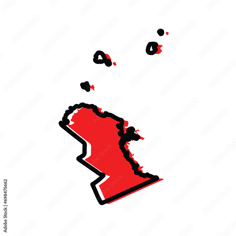 Rivière du Rempart districts of the Mauritius vector map illustration