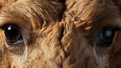  a close up of a cow's eye with a blurry look on it's face and it's brown hair.