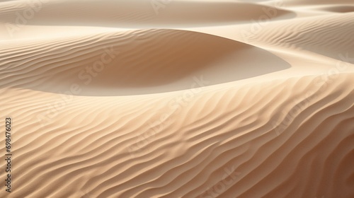  a group of sand dunes in the middle of the desert, with ripples in the sand, in the middle of the day. © Olga