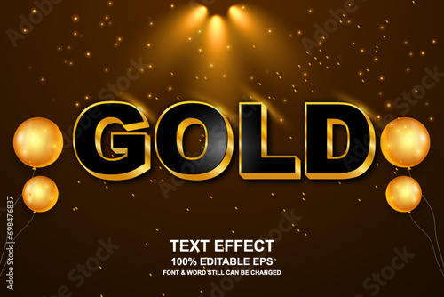 GOLD3D Editable text effect design