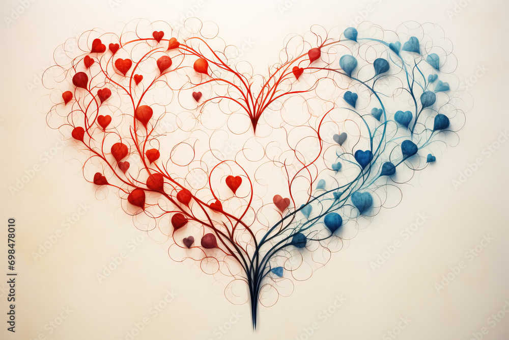 Interconnected hearts represent the power of love to unite and connect people.