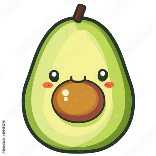 cartoon avocado with a smile