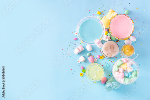 Colorful Easter party mocktails