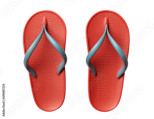 Red flipflops isolated on transparent background