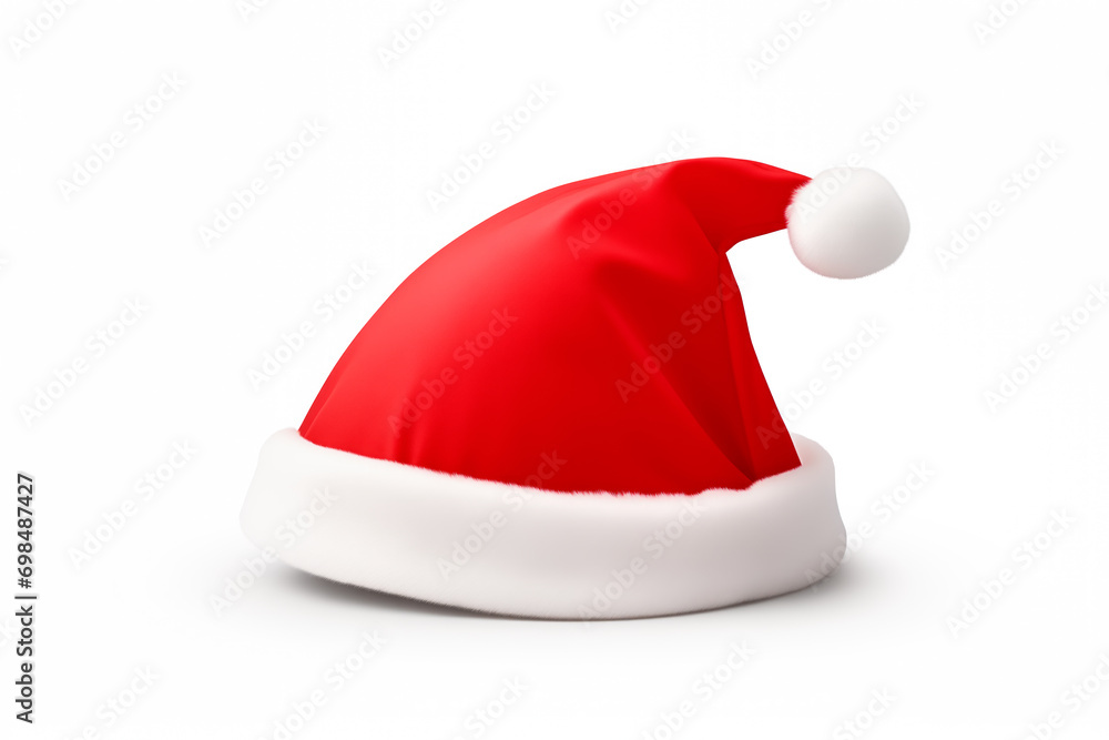 Santa Claus red hat isolated on white background