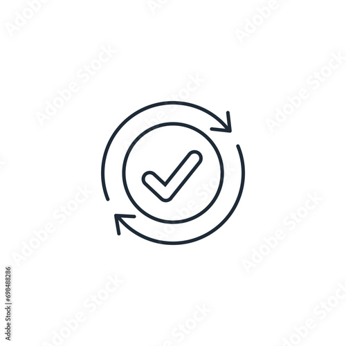 Fast, easy execution.Do it well. Quality.  Vector linear icon illustration isolated on white background.