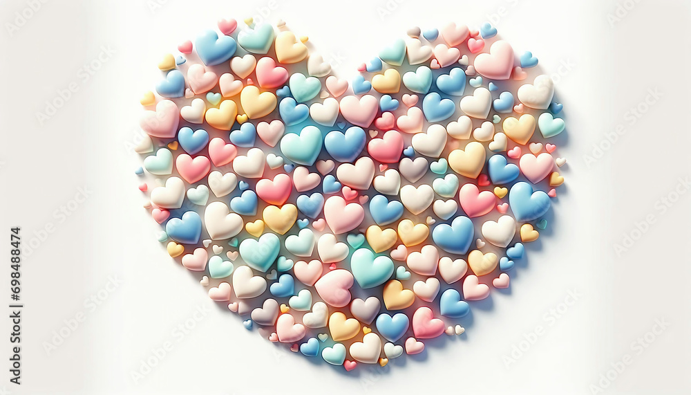 パステルカラーのハート背景