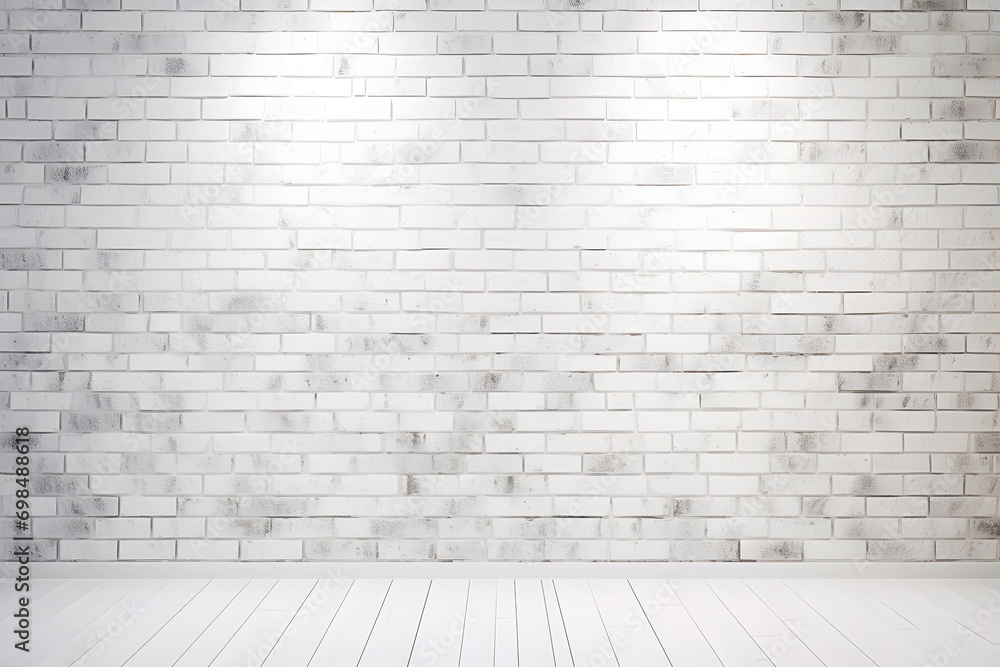 Huge empty white brick wall with copy space for design and mockup information, front view