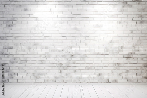 Huge empty white brick wall with copy space for design and mockup information  front view
