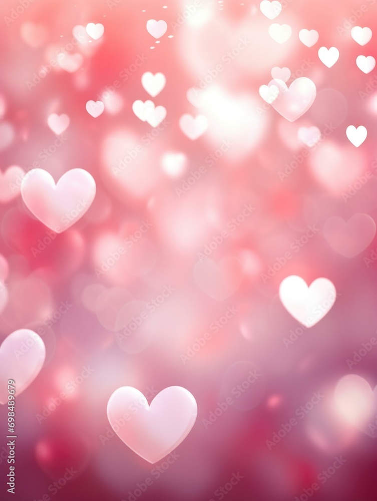 A pink background with many hearts. Generative AI. A pink background with many hearts. Generative AI.