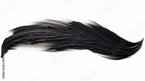 Elegance in Black: Isolated Mascara Brush Stroke on White Background - Beauty and Makeup Concept for Creative Cosmetic Artistry in Fashion Studios.