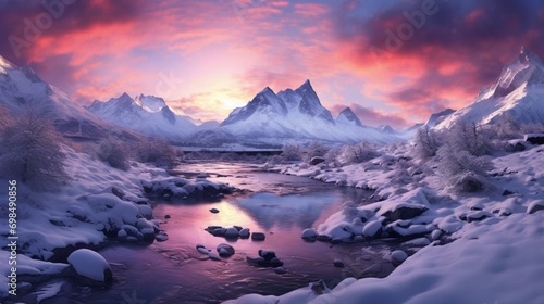 Patagonian Winter Twilight: A scene set during the twilight hours,