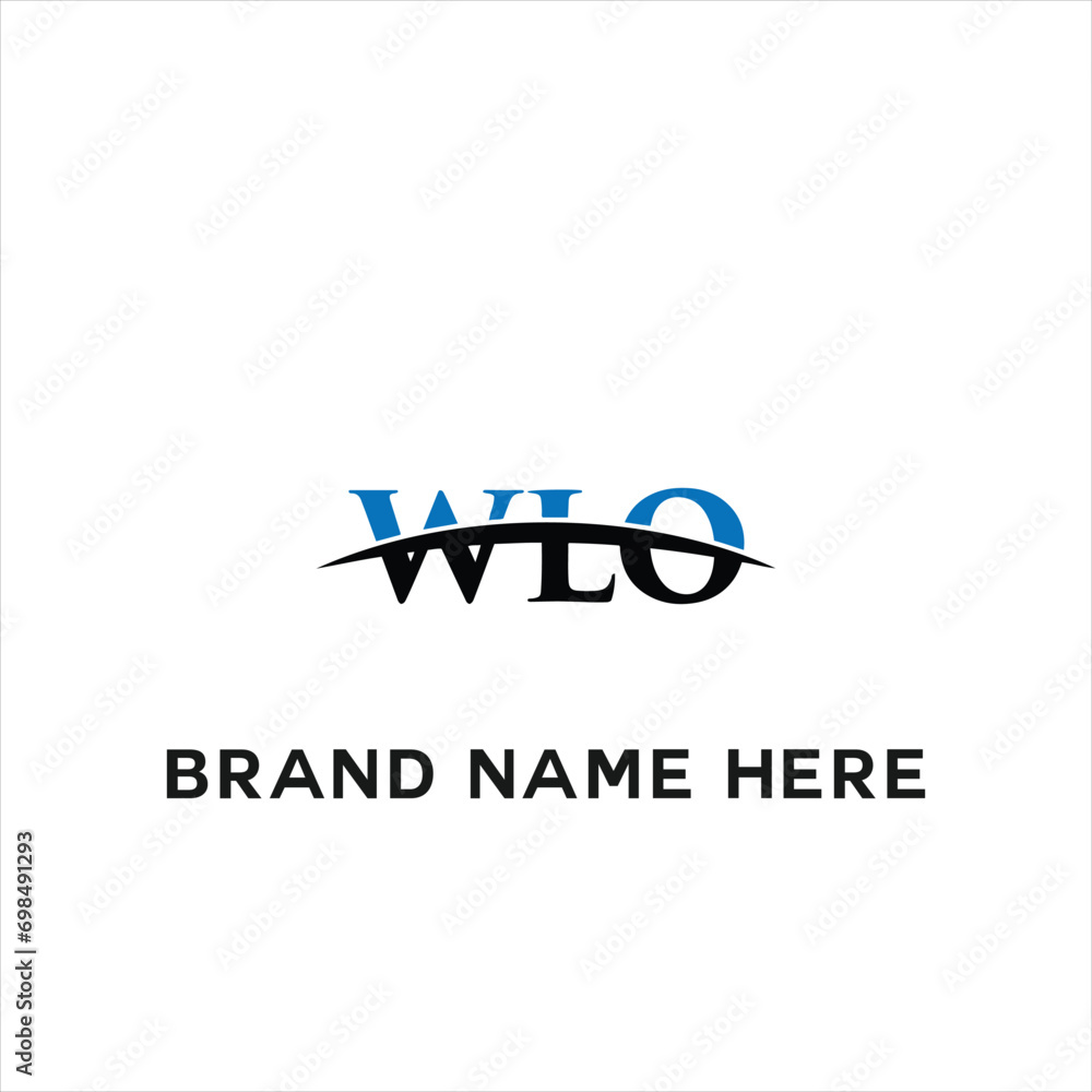 WLO logo. W L O design. White WLO letter. WLO, W L O letter logo design. Initial letter WLO linked circle uppercase monogram logo. W L O letter logo vector design.	 - obrazy, fototapety, plakaty 