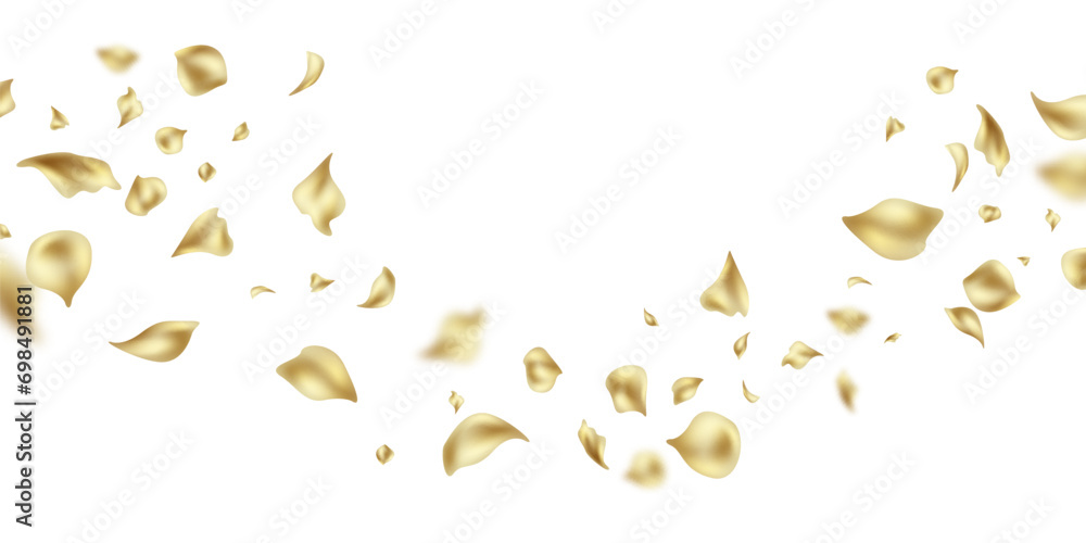 Golden rose petals falling on abstract floral background with beautiful rose petal greeting card design. Golden rose petals falling on abstract floral background with beautiful rose petal greeting card design.