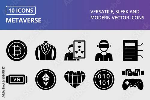 Metaverse Glyph Icons Set