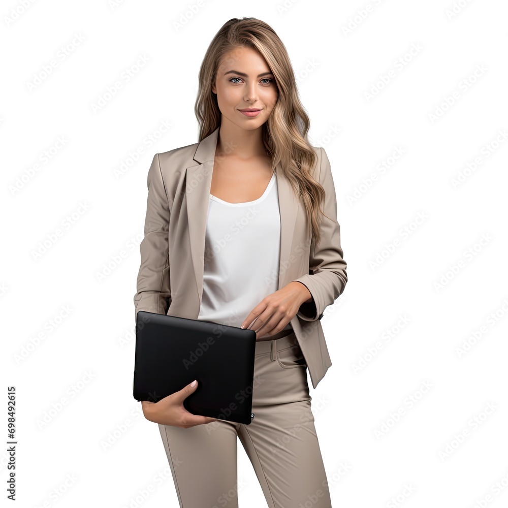 Businesswomen standing with laptop Businesswomen standing with laptop