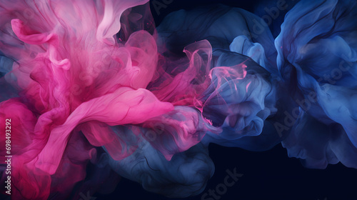 Abstract painted art background in blue and pink