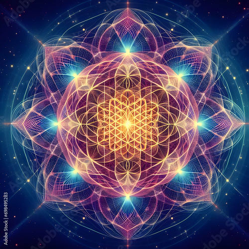Obraz na płótnie Sacred Geometry symbolizing spiritual interconnectedness. w salonie