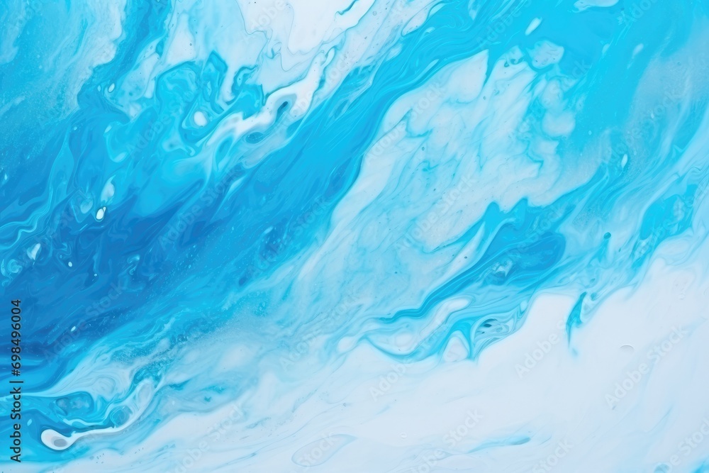 Cyan blue ocean wave with white bubbles effect. Color gradient paint splash design. acrylic ink water. Sea foam. Smeared streak abstract pattern. Marble texture art background Cyan blue ocean wave with white bubbles effect. Color gradient paint splash design. acrylic ink water. Sea foam. Smeared streak abstract pattern. Marble texture art background