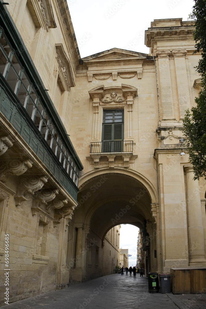 Grandmaster's Palace decorated with carved stone in Valletta, Malta