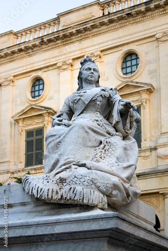 Queen Victoria Statue near National Library of Malta in Valletta