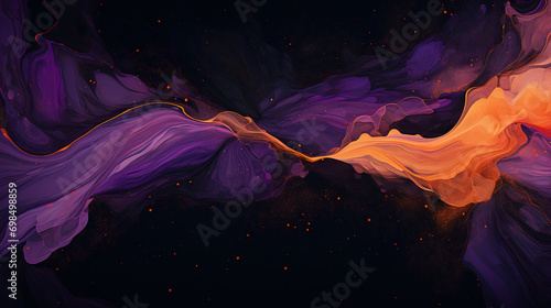 Abstract painted art background in purple and orange