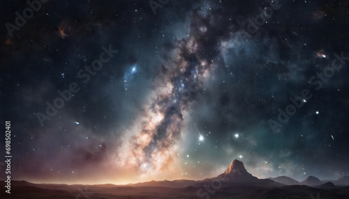 Quadro Celestiale- Un Cielo Avvincente con la Via Lattea sullo Sfondo photo