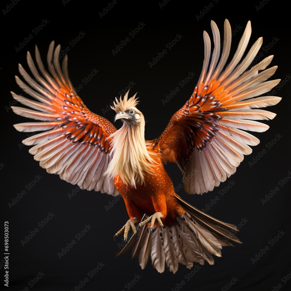 Fototapeta premium Phoenix bird isolated on black background