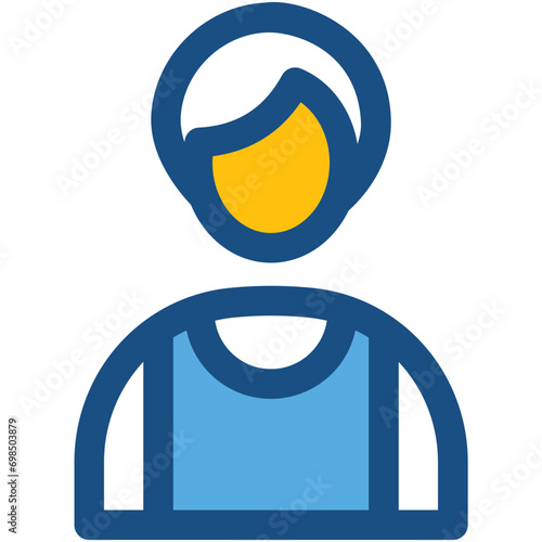 Young Girl Line Vector Icon