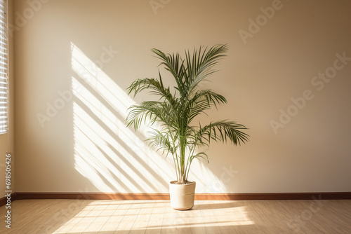 Minimal Blooms: A Flower Amidst a Sleek and Simple Interior