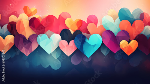 Valentine's Day illustration background wallpaper design, love heart, Valentine's Day background