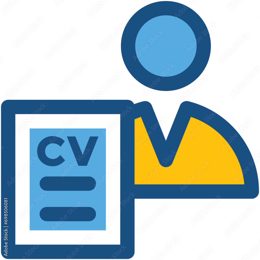 Resume Line Vector Icon Resume Line Vector Icon