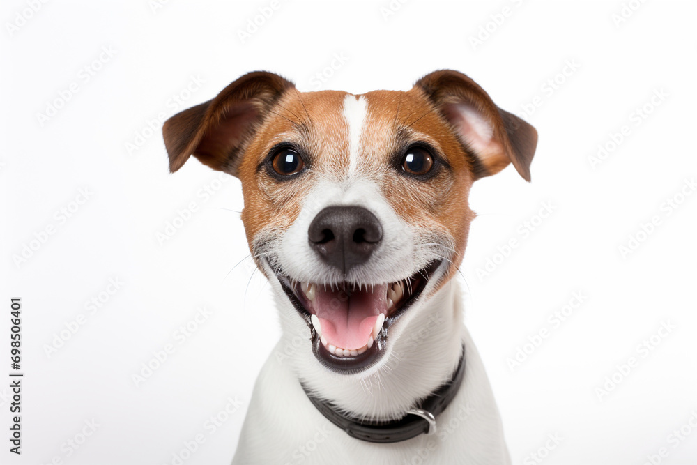 Terrier Chic: Jack Russell Terrier Poses Against a Solid Background
