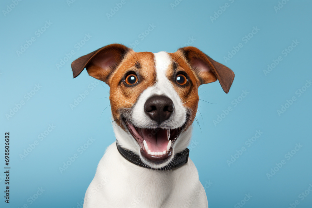 Terrier Chic: Jack Russell Terrier Poses Against a Solid Background