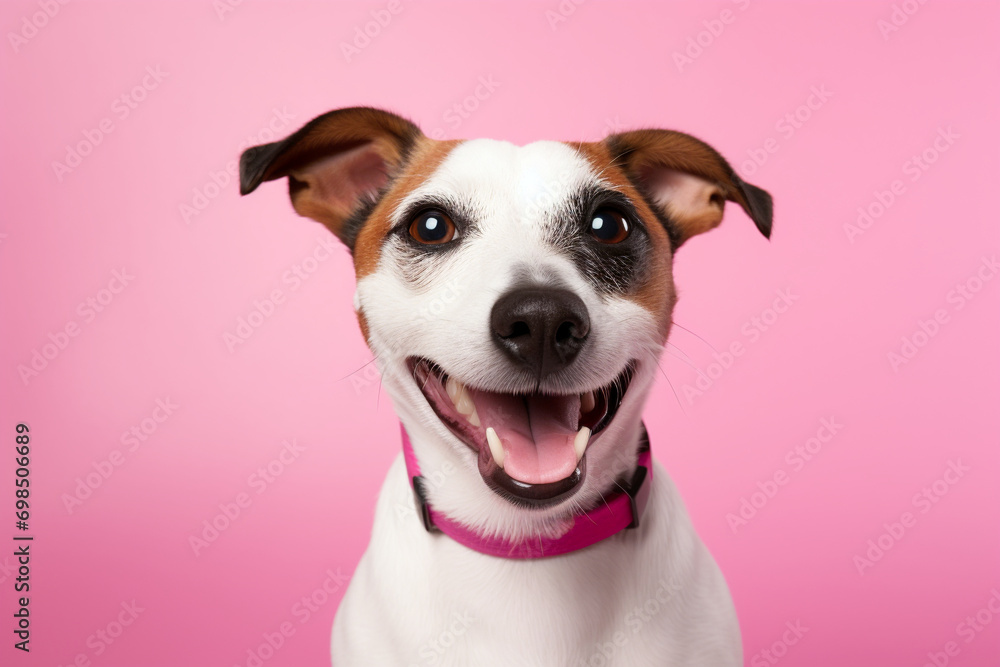 Terrier Chic: Jack Russell Terrier Poses Against a Solid Background