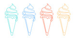 Ice cream  drawing. Confectionery. Delicious and sweet food.Dessert.Vector illustration.	