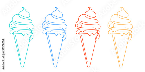 Ice cream  drawing. Confectionery. Delicious and sweet food.Dessert.Vector illustration.	