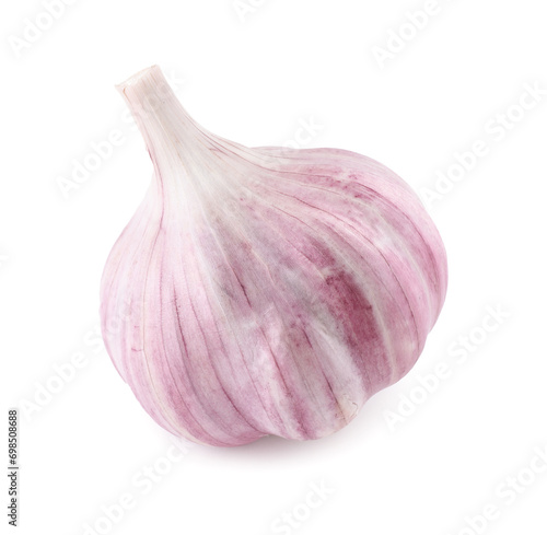 Fresh raw garlic head isolated on white