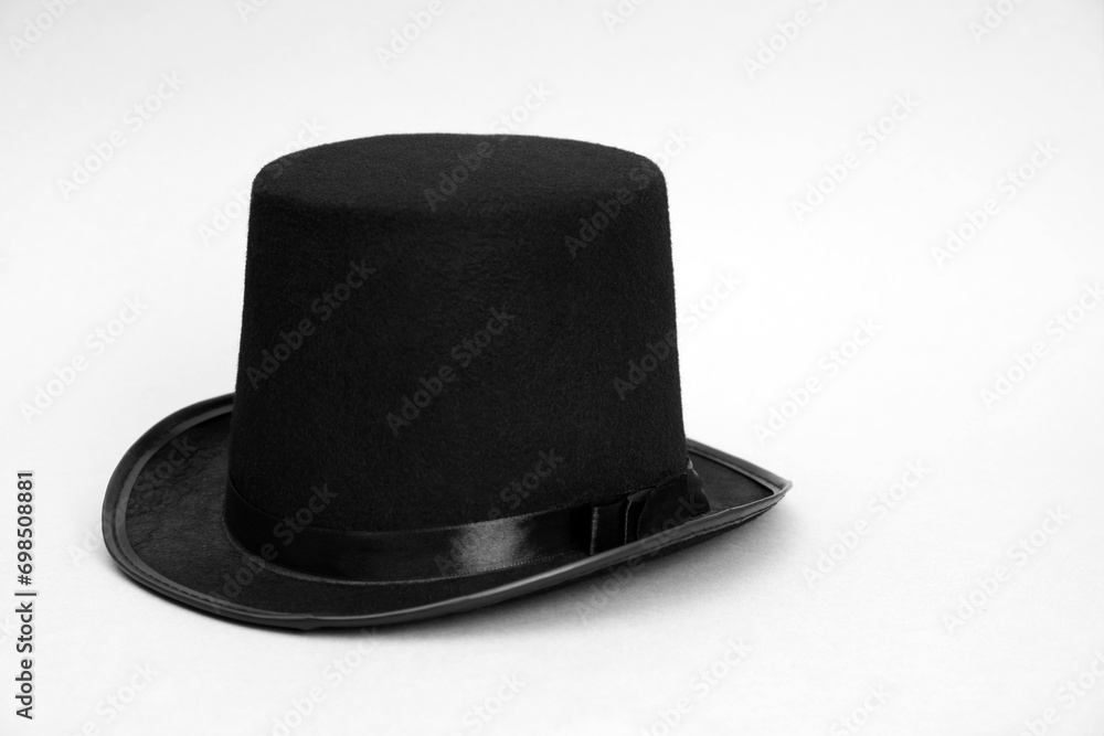 One magician top hat on white background One magician top hat on white background