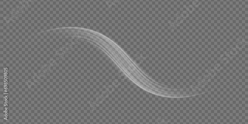 white blur trail wave, wavy line of light speed