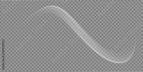 white blur trail wave, wavy line of light speed