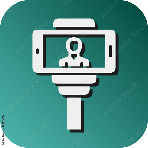 Vlogger Vector Glyph Gradient Background Icon Design