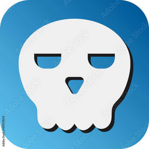 Skull Vector Glyph Gradient Background Icon Design