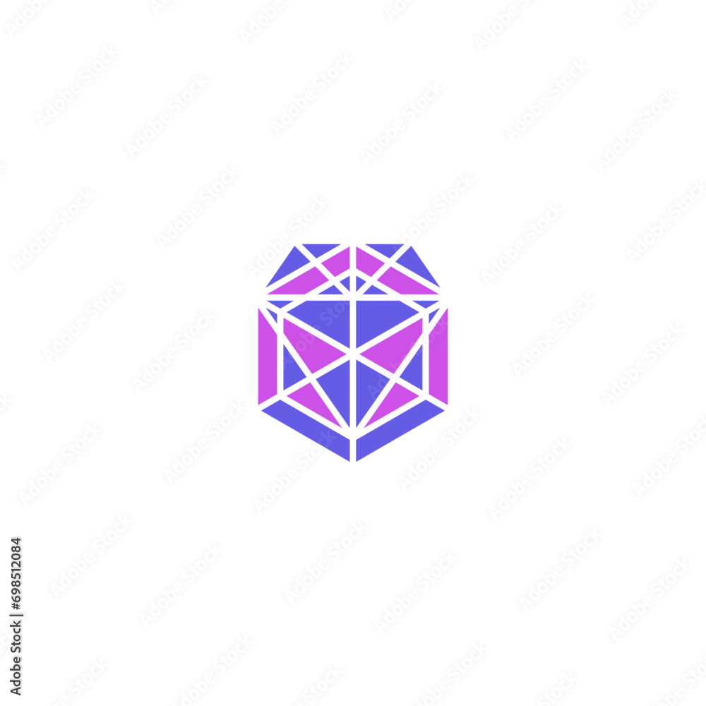 Diamond geometric box logo design. Diamond geometric box logo design.