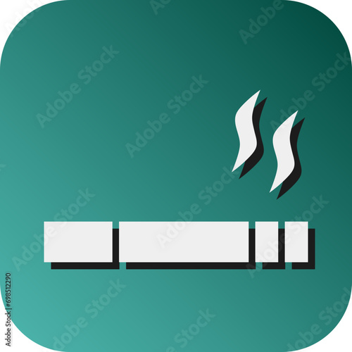 Smoking Vector Glyph Gradient Background Icon Design