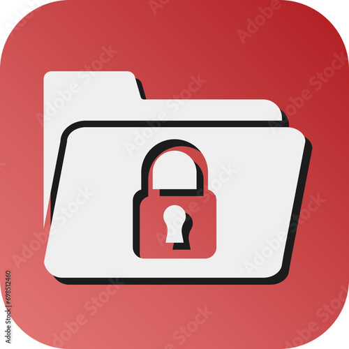 Locked Vector Glyph Gradient Background Icon Design