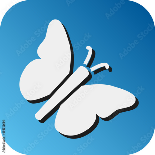 Butterfly Vector Glyph Gradient Background Icon Design