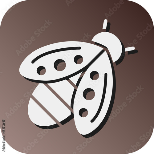 Bee Vector Glyph Gradient Background Icon Design